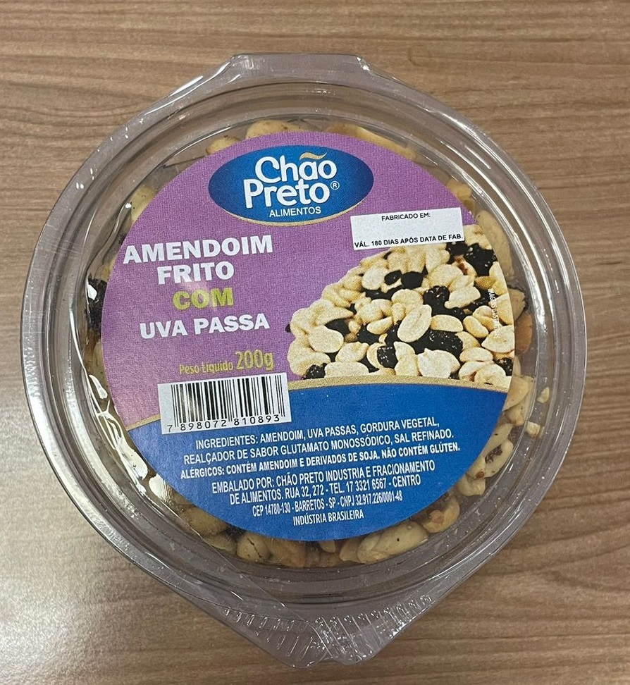 Amendoim Frito com Uva Passas 200g Chão Preto
