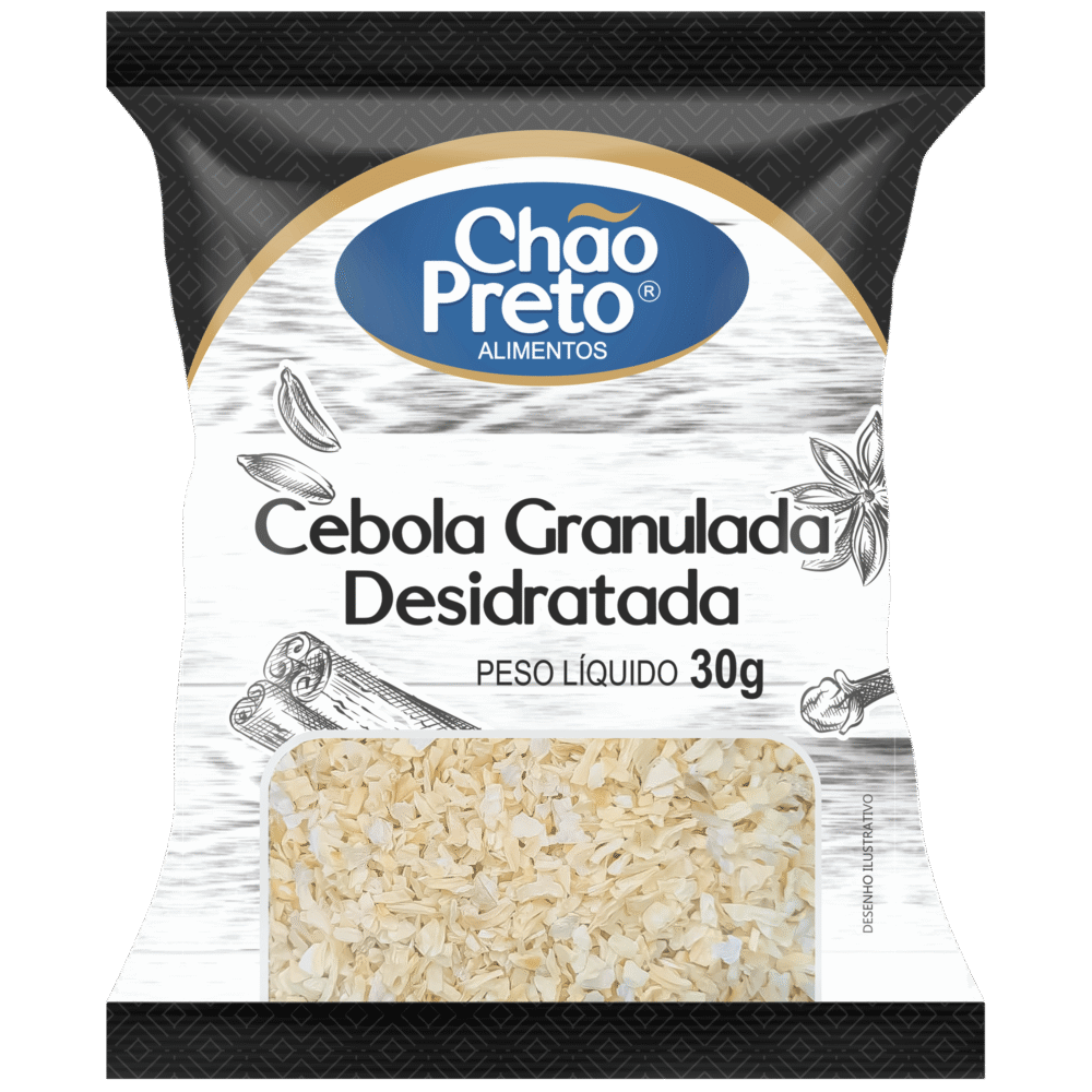 Cebola Desidratada Granulada 30g Chão Preto
