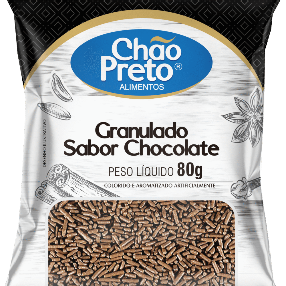 Chocolate granulado escuro chão preto 80g